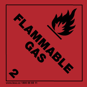 Flammable Gas 2 Small warning label